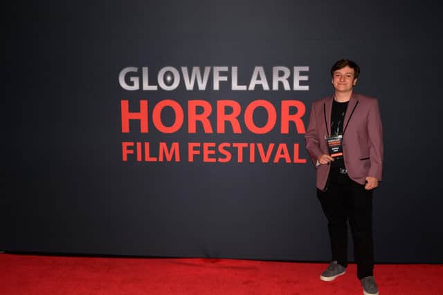 Disease UK Premiere, pictured is Alex Masciotra-Milstein (Director/Writer) who travelled all the way from Canada to join us here at the festival in Beverley. Alex won, Best Gorefest, Best Short Film (Audience Choice) and Scariest Film (Audience Choice).
