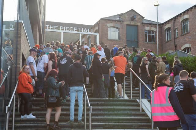 Queues outside the Piece Hall for one of the gigs this year