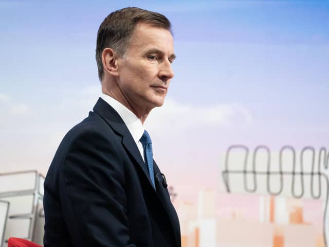 Chancellor Jeremy Hunt appearing on the BBC One current affairs programme, Sunday with Laura Kuenssberg. Picture date: Sunday November 13, 2022.