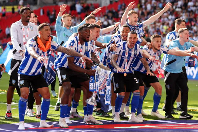 The Owls secured promotion back to the Championship with a 1-0 win over Barnsley at Wembley Stadium. Image: Catherine Ivill/Getty Images
