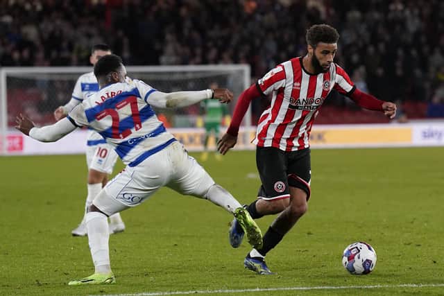 INJURY ORDEAL: Jayden Bogle on his first Sheffield United start after eight months out injured, in the home defeat to Queens Park Rangers