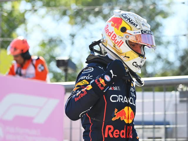 Max Verstappen celebrates in parc ferme following his victory in Monza. Picture: Dan Mullan/Getty Images.