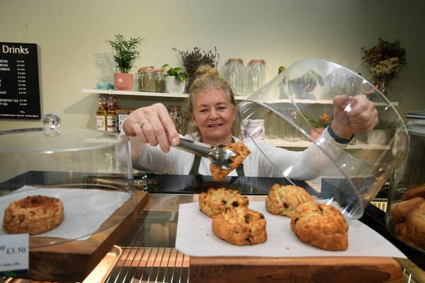 The Harrogate Arms Café at RHS Garden Harlow Carr. Pictured Kathy O'Neil. Picture Jonathan Gawthorpe