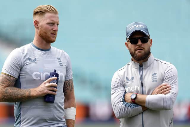 ON THE SAME PAGE: England captain Ben Stokes and head coach Brendon McCullum Picture: Steven Paston/PA.