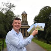 Inspired by the late great Bradford artist, David Hockney, Samuel Sharp creates beautiful artwork using his iPad. and mobile phone. Pictured at Saltaire United Reformed Church. Jonathan Gawthorpe
