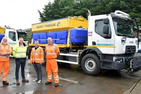 Some of the council’s winter team launching the newly named gritters. East Riding Council.