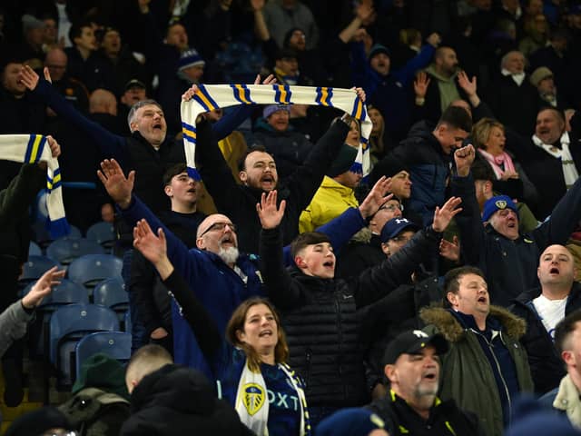 Leeds United fans watched their side overcome Sheffield Wednesday. Image: Jonathan Gawthorpe