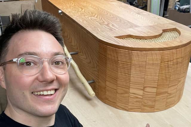 Ollie Allen crafted a handmade coffin in honour of his father.