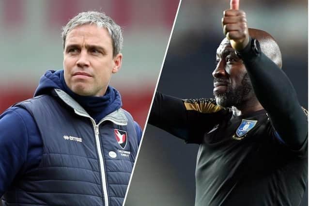 RIVALS: Barnsley's Michael Duff and Sheffield Wednesday coach, Darren Moore.