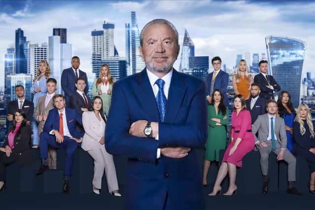 Lord Sugar with candidates in this year's The Apprentice. Photo: Ray Burmiston/BBC