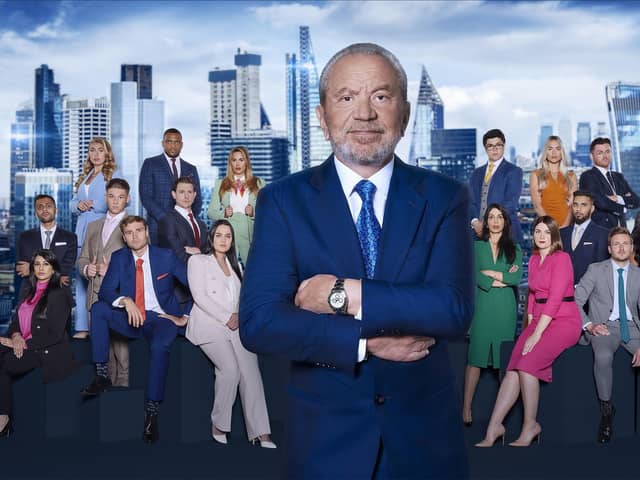 Lord Sugar with candidates in this year's The Apprentice. Photo: Ray Burmiston/BBC
