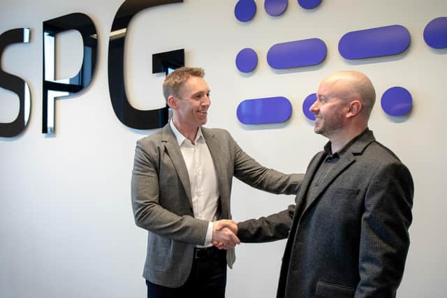 L - R Gareth Humphreys, CEO at SPG, and Anthony Duffy, director of Axon Systems.