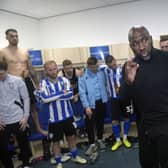 Moore was caught on camera giving a heartwarming speech to his players after the game. Image: Steve Ellis