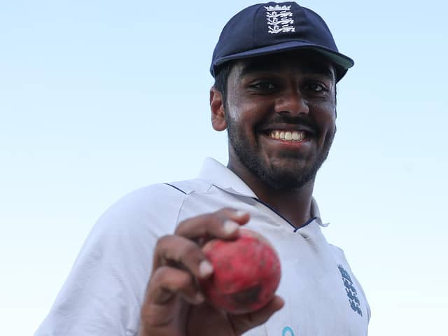 Five-star debut: Rehan Ahmed became the youngest men's player to take a five-wicket haul on Test debut. Photo by Matthew Lewis/Getty Images.