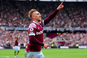 BODY BLOW: Jarrod Bowen puts West Ham United in front for the first time