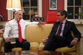 Prime Minister Andy Burnham (right) meeting with Chancellor John Healey at No11 Downing Street. PIC: Alberto Pezzali/Press Association
