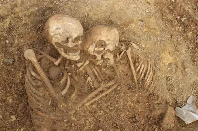 The Roman and Saxon burial plots were distinctly different
