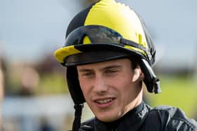 Sidelined: Conditional jockey Thomas Willmott - who is based with Sue and Harvey Smith at Bingley - faces a spell on the sidelines after breaking his arm and foot in a fall at Catterick on Friday.