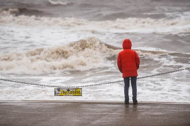 Strong winds on the Fylde Coast as Storm Dudley arrives on Blackpool Promenade. (Pic credit: Daniel Martino)
