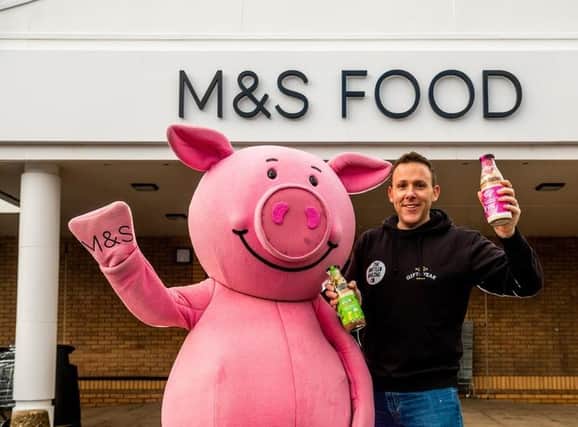 Greg Fraser, founder of Leeds-based The Bottled Baking Co,  has recently partnered with M&S to produce exclusive new recipes for Percy Pig™ and Colin the Caterpillar™
Photo: James Hardisty