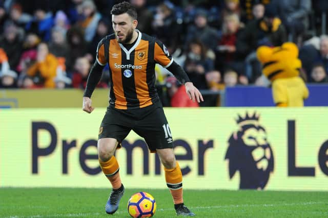 Robert Snodgrass playing for Hull City in January 2017 just a few weeks before he left the club for £7m (Picture: Jonathan Gawthorpe)