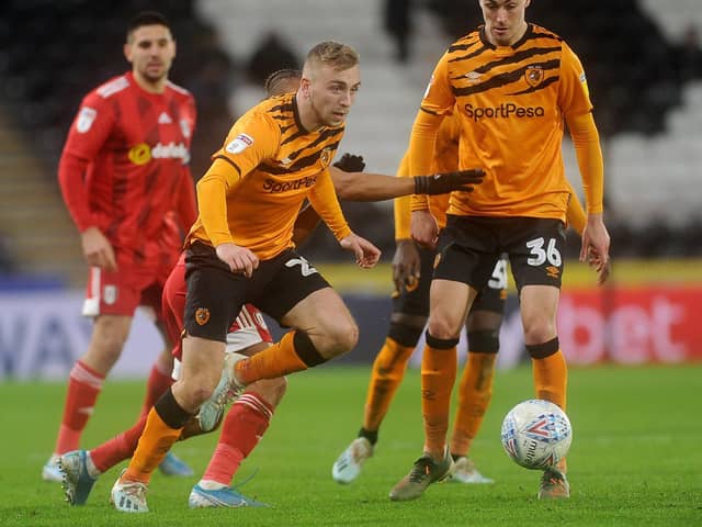 THAT WAS THEN: Jarrod Bowen, in action for Hull City against Fulham back in January 2020. Picture by Simon Hulme