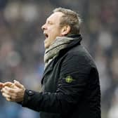 Huddersfield Town manager Andre Breitenreiter gestures during the Sky Bet Championship match against West Brom at the John Smith's Stadium. Photo: Richard Sellers/PA Wire.