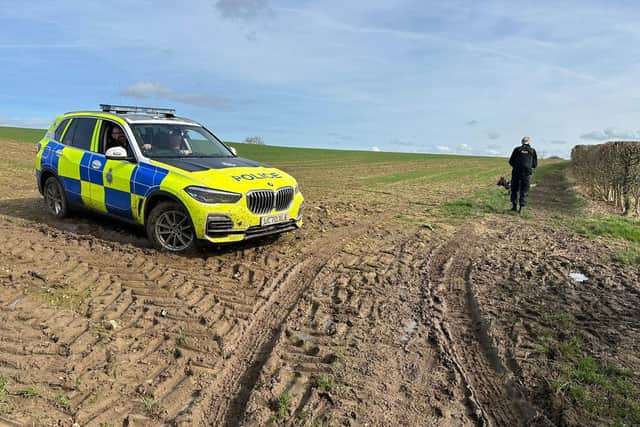 The vehicle made off at speed and it was pursued through the villages of Bedlam, Bishop Thornton and Shaw Mills before it eventually came to a stop on a country lane in Markington.