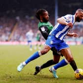 Michael Ihiekwe of Sheffield Wednesday is challenged by Kasey Palmer of Coventry City during the Sky Bet Championship match at Hillsborough earlier this year. Photo by Naomi Baker/Getty Images.