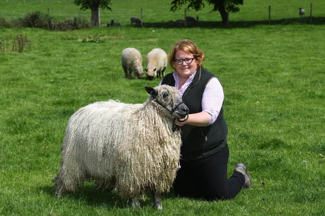 Anna Pennell,  runs Nipna Native & Rare Breeds in Catterick.
Pictured with a Wensleydale.