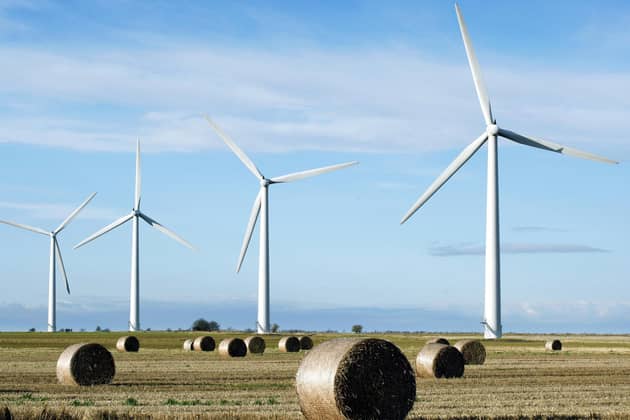The first onshore wind farm to be built in the south-east of England is pictured in Watchfield near Swindon. PIC: ADRIAN DENNIS/AFP via Getty Images