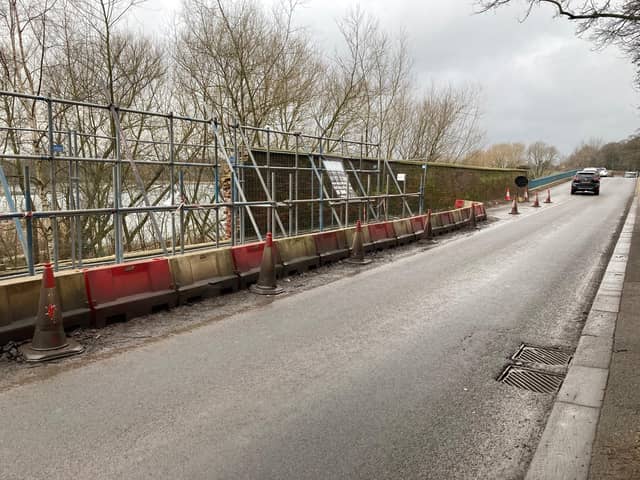 Roadworks have been in place since January 2022 a vehicle struck an historic bridge on the A638 near to Nostell Priory. The removal of the brickwork revealed features of "significant archaeological interest".
