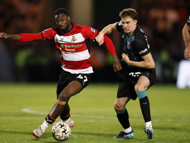 TANTALISING: But ultimately Doncaster Rovers' Hakeeb Adelakun was unable to deliver