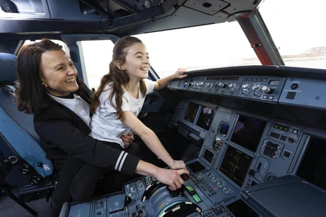 Library image of pilot Debbie Thomas and her daughter Harriet Thomas during a Mother's Day campaign from easyJet to raise awareness of STEM career opportunities in aviation and in professions where women are underrepresented across the industry. (Photo by David Parry/PA wire)