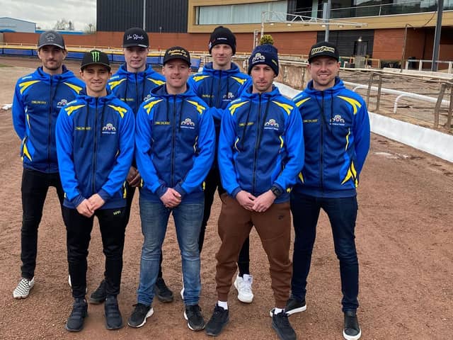 Sheffield Tigers Speedway team for the 2023 season with Simon Stead, right.