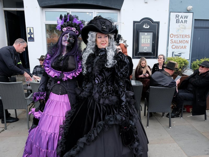 Whitby Goths ..Taking a stroll through Whitby pic Richard Ponter