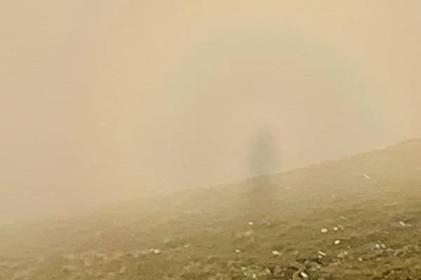 The Brocken spectre Chris Randall spotted while walking in the Lake District, Cumbria