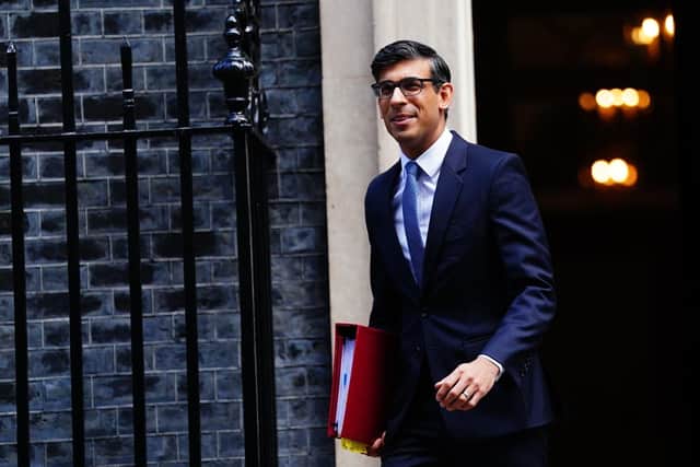 Prime Minister Rishi Sunak departs 10 Downing Street, London, to attend Prime Minister's Questions at the Houses of Parliament. PIC: Victoria Jones/PA Wire