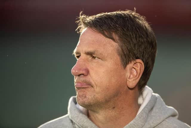 Barnsley head coach Daniel Stendel watches on during his side's win over Blackpool. Photo: Tony Johnson.
