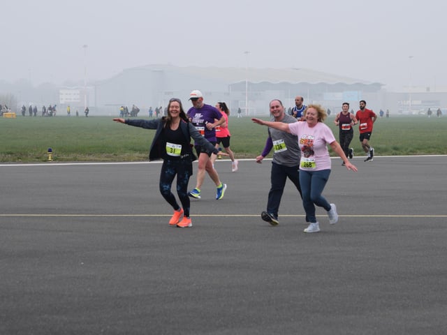 Runners get into the spirit of things at the Run The Runway event at Doncaster Sheffield Airport