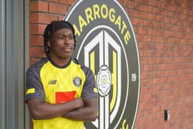 PACE: Harrogate Town striker Abraham Odoh has joined from Rochdale