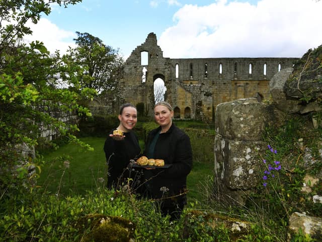 The Burdon sisters - Gayle Hussan and Anna Lamb - are re-opening their mother's tearoom at Jervaulx Abbey