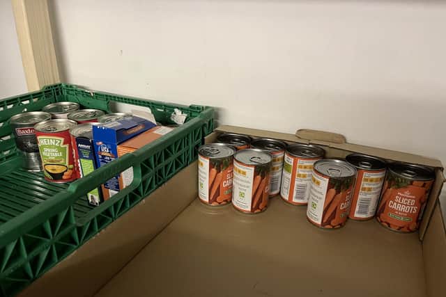 Some of the food available at the food bank
