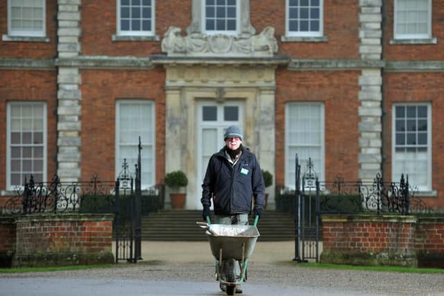 9 January 2018......   Volunteer gardner Bob Mansfield working at Benningborough Hall, north of York.
Staff at the National Trust’s Beningbrough Hall are currently looking for willing volunteers to take on a number of roles from welcoming visitors and bringing alive the hall’s amazing history, to helping out in the shop, selling plants and second hand books or even showing round school parties. Picture Tony Johnson.