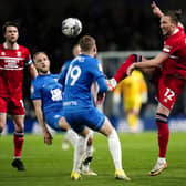 Middlesbrough's Luke Ayling (centre right) battles for the ball with Birmingham City's Jordan James and team-mate Alex Pritchard (Picture: PA)