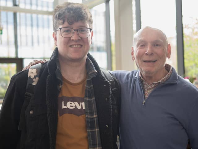 Rod Neander from Western Canada (right) meets stem cell donor Tom Marshall, 30, from Sheffield. Rod was given stem cells from Tom after being diagnosed with a type of blood cancer and made the trip to the UK in April.Megan Marshall/MM Photography/PA Wire