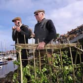The traditional Penny Hedge building takes place at Whitby. Chris and Lol finish the hedge (Pic: Richard Ponter)