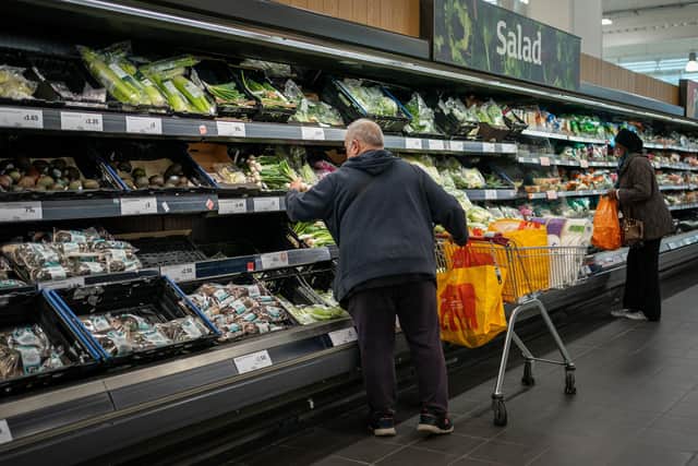 Supermarket inflation has seen its fastest monthly drop on record as the average household spent an all-time high of £477 on groceries over December, figures show. (Photo by Aaron Chown/PA Wire)