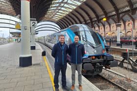 Steve Whitehead, Lead Driver Manager for TransPennine Express and driver Dan Cutting.