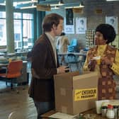 Regina King as Shirley Chisholm and Lucas Hedges as Robert Gottlieb in Shirley. Picture: Netflix
